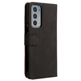 Flipové Pouzdro Na Motorola Edge 20 Dvoubarevné Umělecké