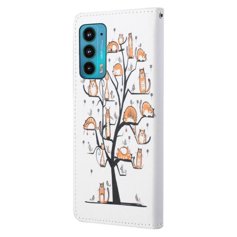 Flipové Pouzdro Na Motorola Edge 20 Kočičí Strom