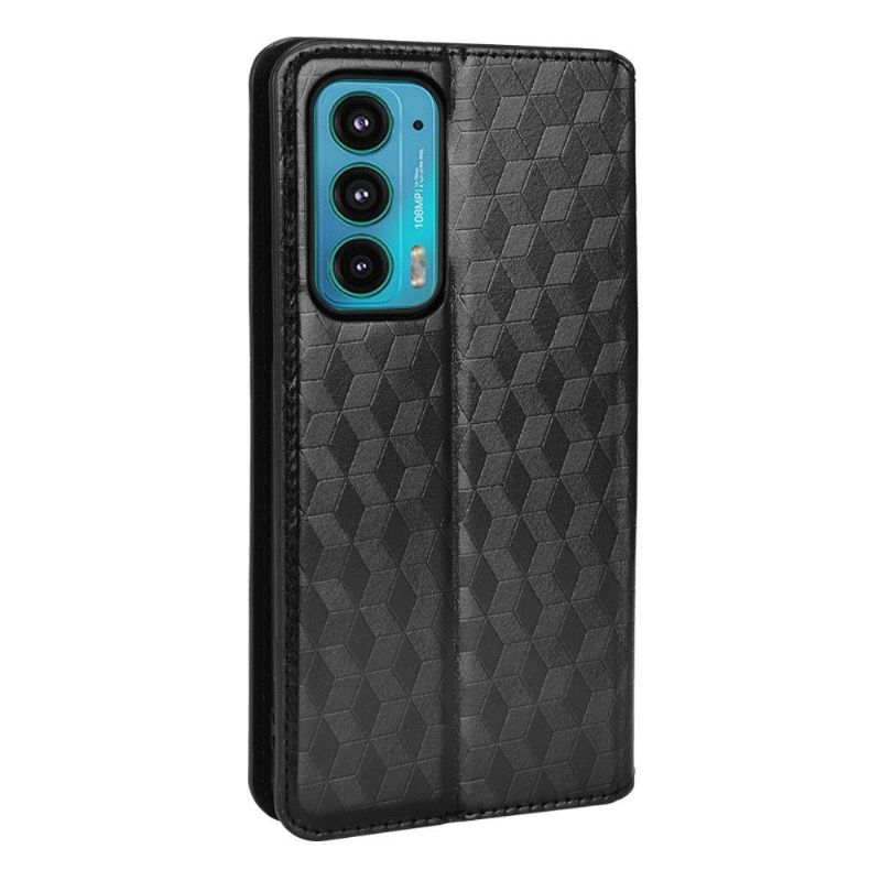 Flipové Pouzdro Na Motorola Edge 20 Kožené Pouzdro Návrh Geometrie