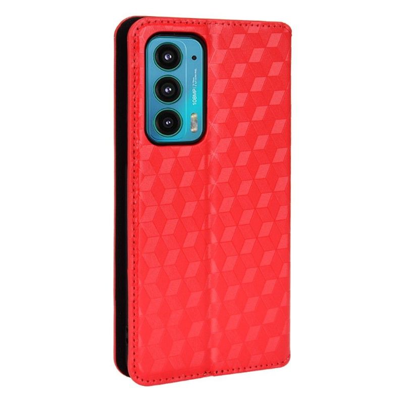 Flipové Pouzdro Na Motorola Edge 20 Kožené Pouzdro Návrh Geometrie