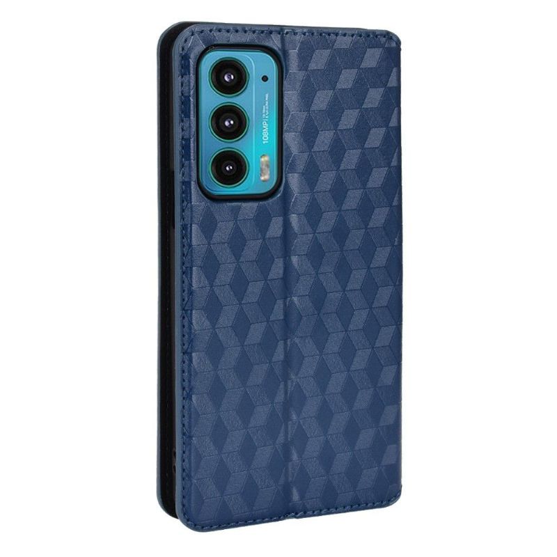 Flipové Pouzdro Na Motorola Edge 20 Kožené Pouzdro Návrh Geometrie