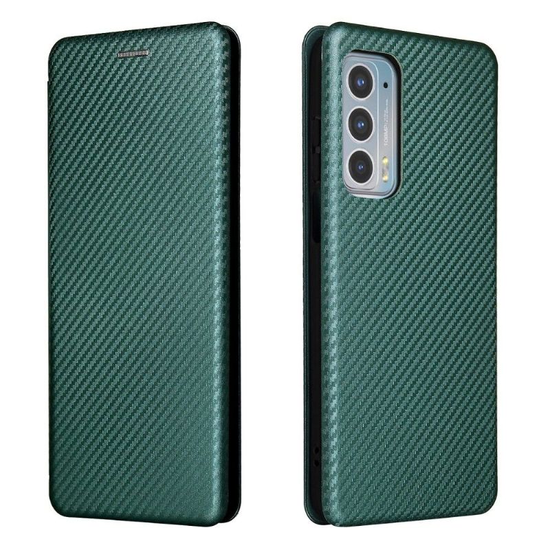 Flipové Pouzdro Na Motorola Edge 20 Koženka Z Uhlíkových Vláken