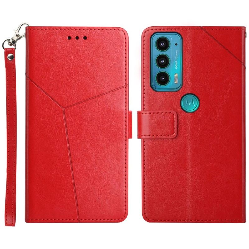 Flipové Pouzdro Na Motorola Edge 20 Kožený Efekt Čar Y