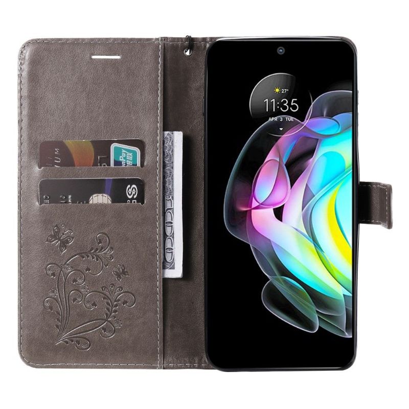 Flipové Pouzdro Na Motorola Edge 20 Podpora Motýlů Funkcí