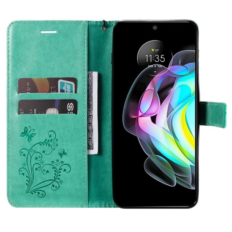 Flipové Pouzdro Na Motorola Edge 20 Podpora Motýlů Funkcí