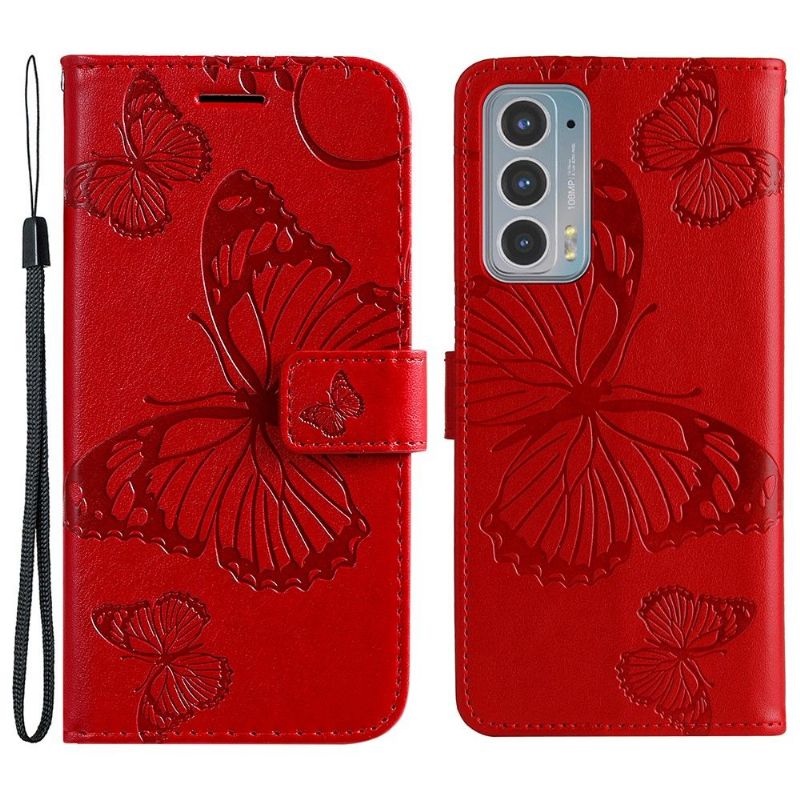 Flipové Pouzdro Na Motorola Edge 20 Podpora Motýlů Funkcí