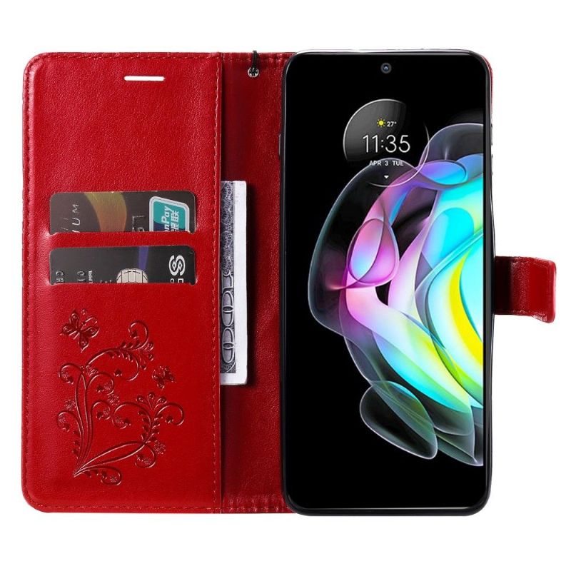 Flipové Pouzdro Na Motorola Edge 20 Podpora Motýlů Funkcí