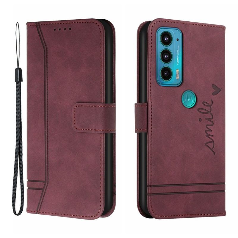 Flipové Pouzdro Na Motorola Edge 20 Čáry Úsměvu