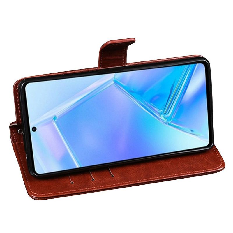 Kožené Pouzdro Na Motorola Edge 20 Flipové Pouzdro Kožený Efekt Idewei Folio