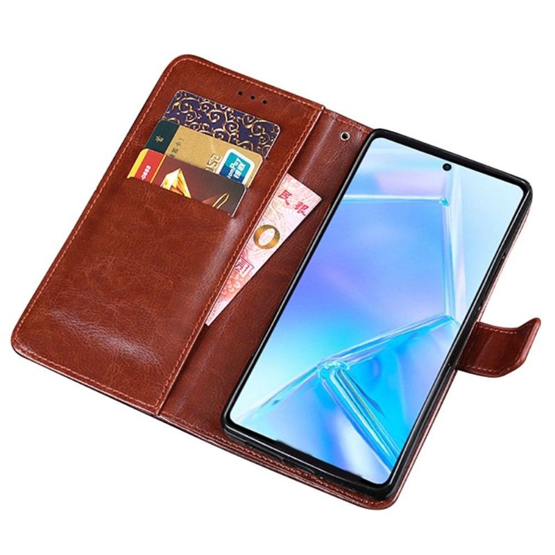 Kožené Pouzdro Na Motorola Edge 20 Flipové Pouzdro Kožený Efekt Idewei Folio