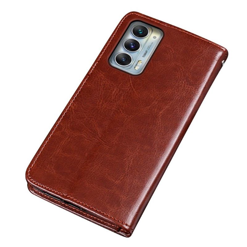 Kožené Pouzdro Na Motorola Edge 20 Flipové Pouzdro Kožený Efekt Idewei Folio