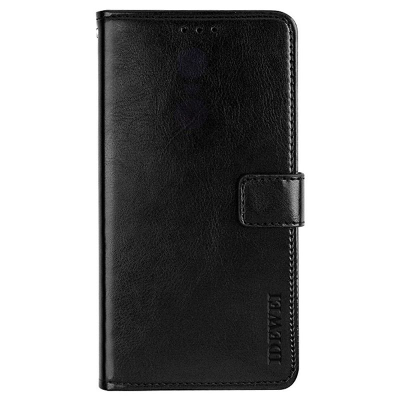 Kožené Pouzdro Na Motorola Edge 20 Flipové Pouzdro Kožený Efekt Idewei Folio