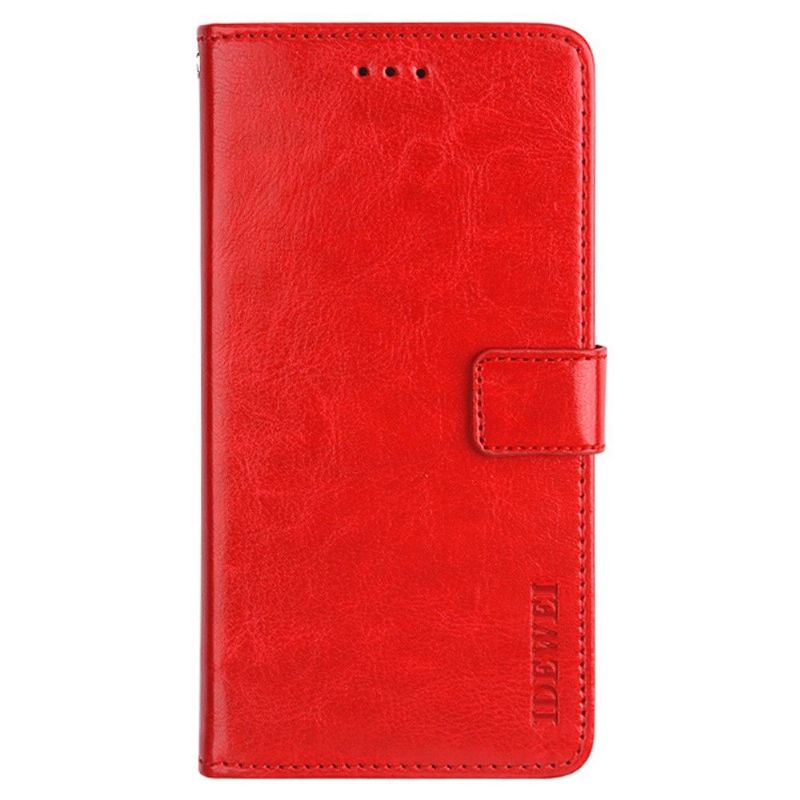 Kožené Pouzdro Na Motorola Edge 20 Flipové Pouzdro Kožený Efekt Idewei Folio
