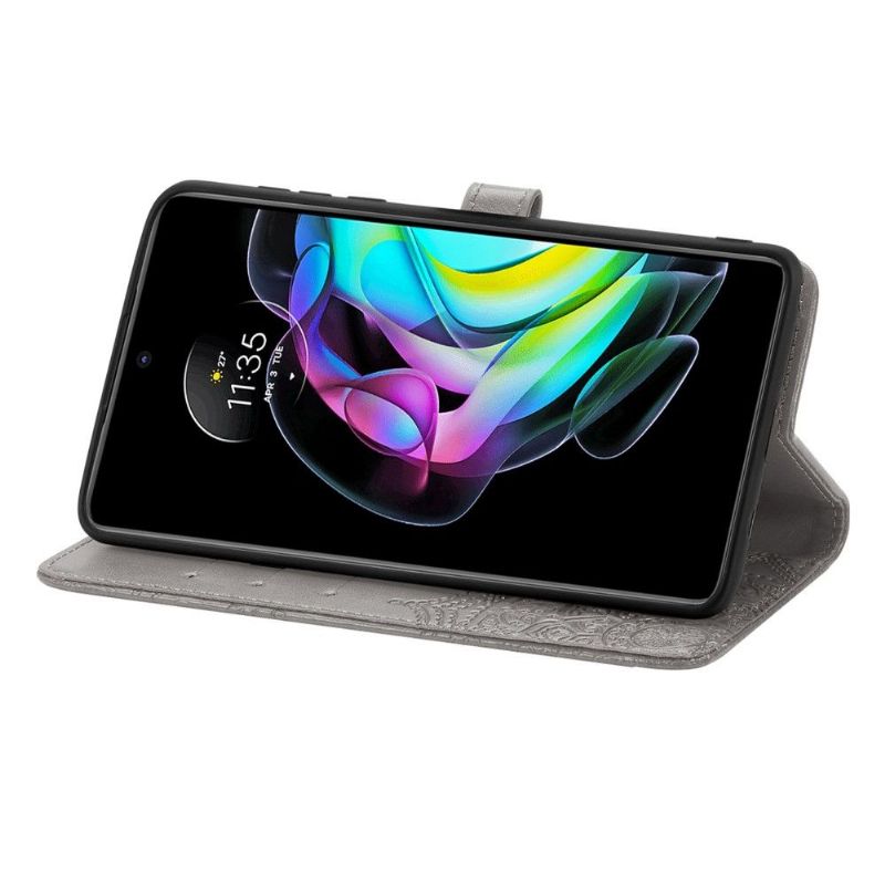 Kožené Pouzdro Na Motorola Edge 20 Mandala Reliéf Z Umělé Kůže