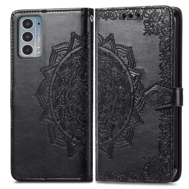 Kožené Pouzdro Na Motorola Edge 20 Mandala Reliéf Z Umělé Kůže