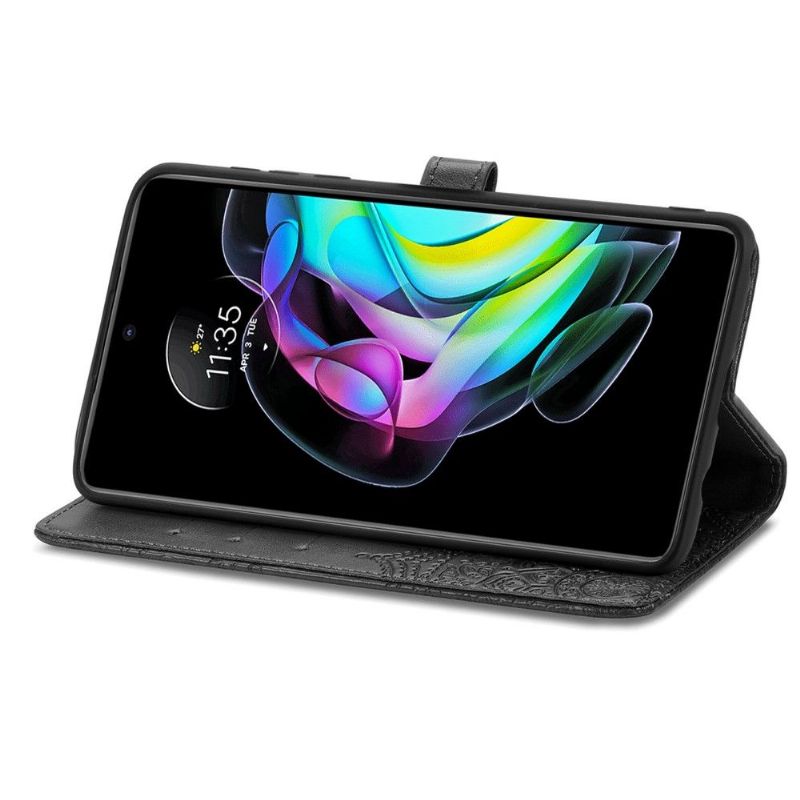 Kožené Pouzdro Na Motorola Edge 20 Mandala Reliéf Z Umělé Kůže