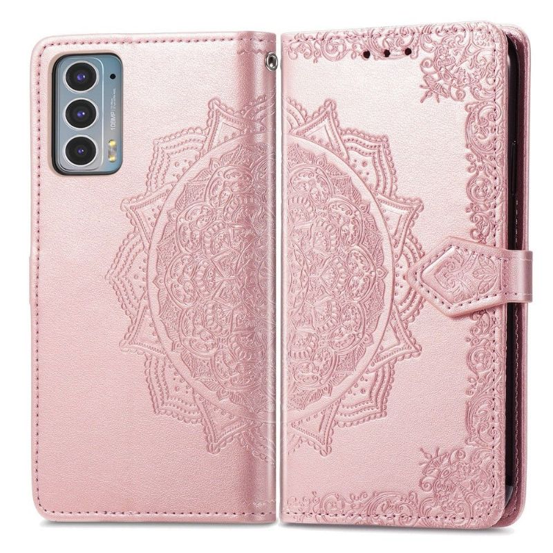 Kožené Pouzdro Na Motorola Edge 20 Mandala Reliéf Z Umělé Kůže