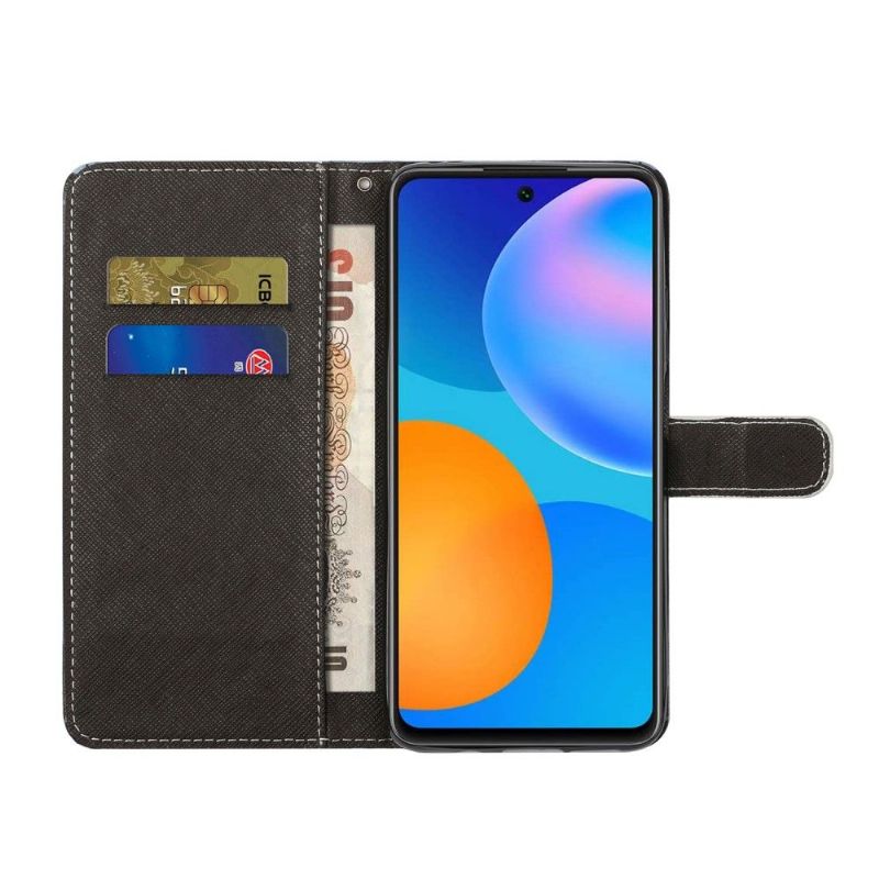 Kožené Pouzdro Na Motorola Edge 20 Motýl A Modré Květy