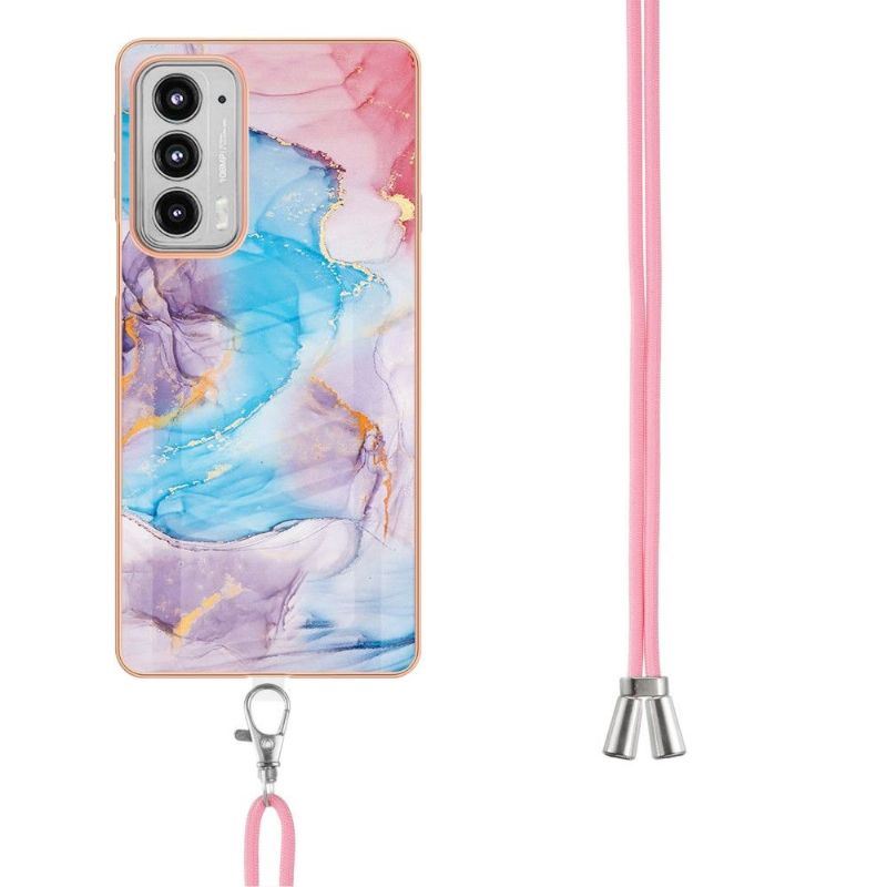 Kryt Na Motorola Edge 20 Na Lana Modrý Mramor