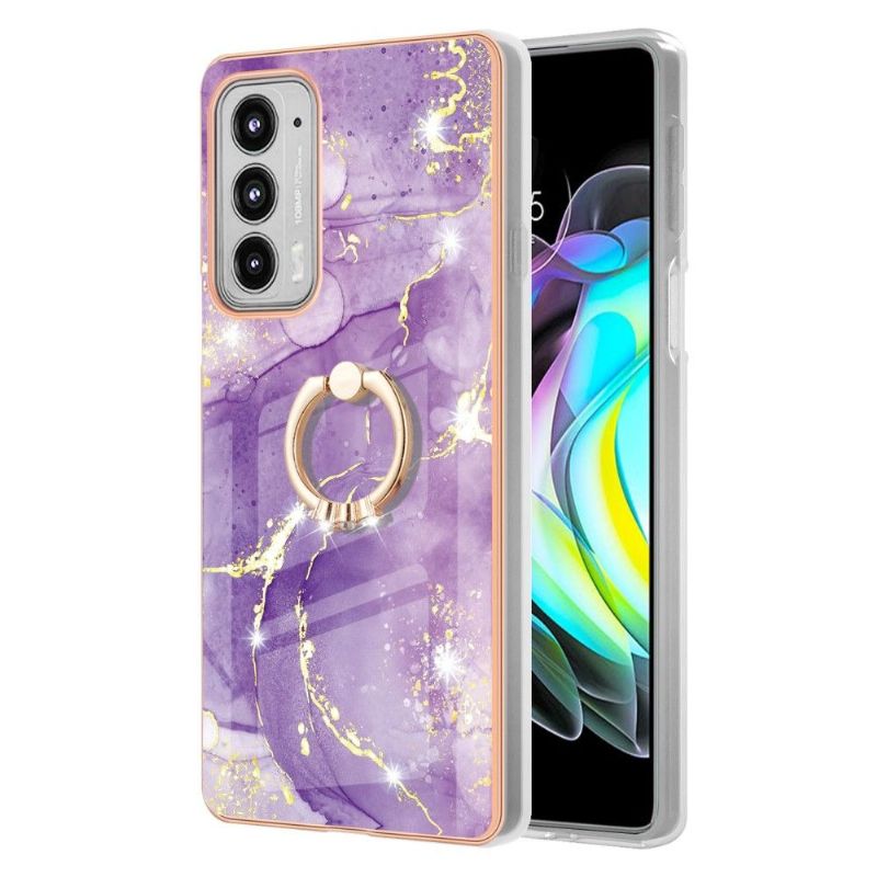 Kryt Na Motorola Edge 20 Mramor S Kroužkem Podpůrné Funkce