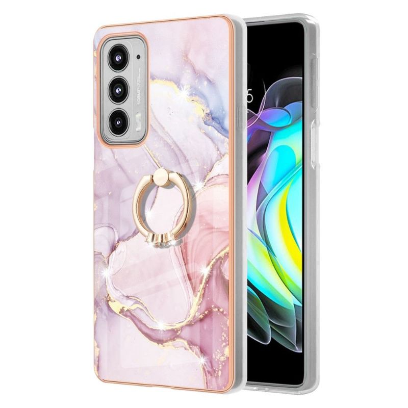 Kryt Na Motorola Edge 20 Mramor S Kroužkem Podpůrné Funkce