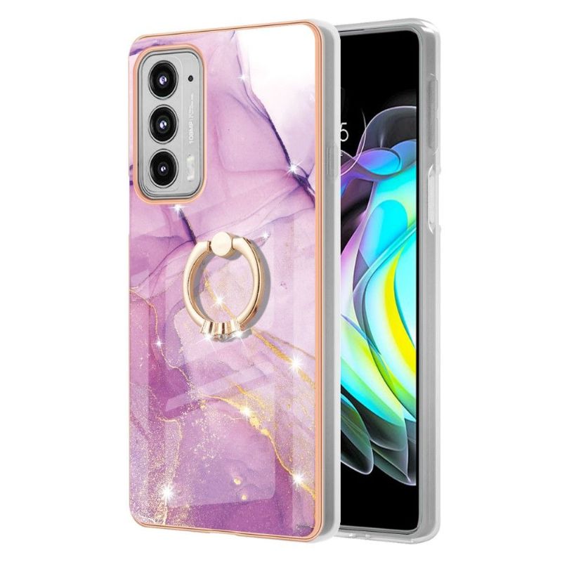 Kryt Na Motorola Edge 20 Mramor S Kroužkem Podpůrné Funkce