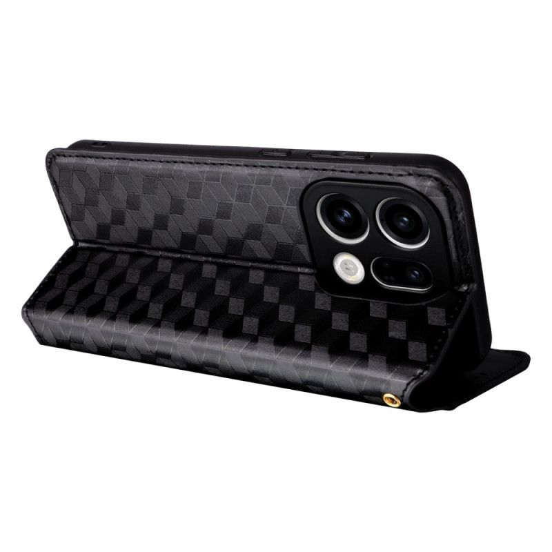 Kožené Pouzdro Folio Na Oppo Find X9 5g Kosočtvercový Vzor