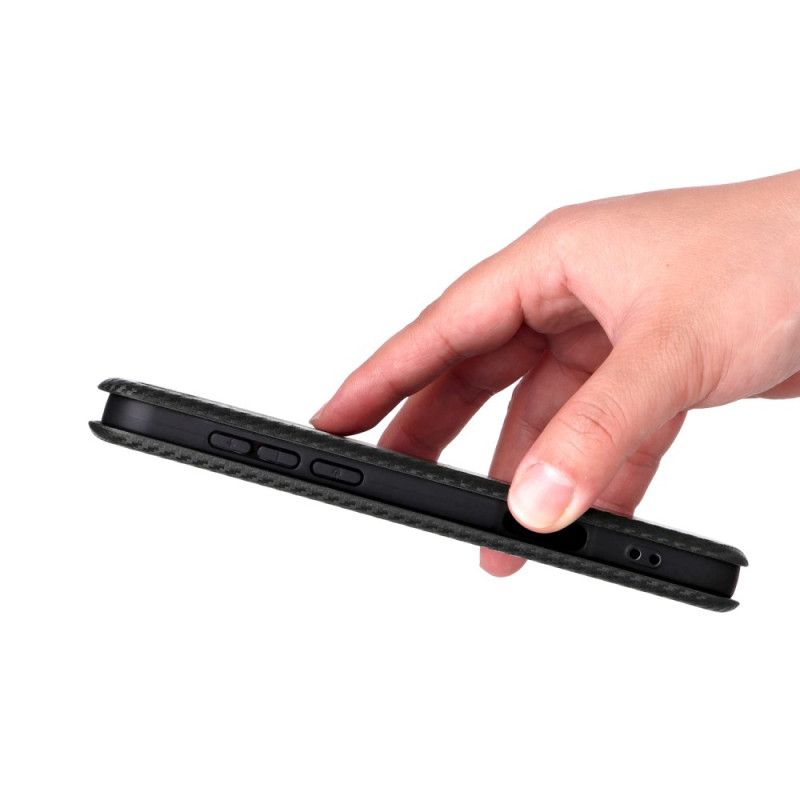 Kožené Pouzdro Folio Oppo Find X9 5g Textura Uhlíkových Vláken