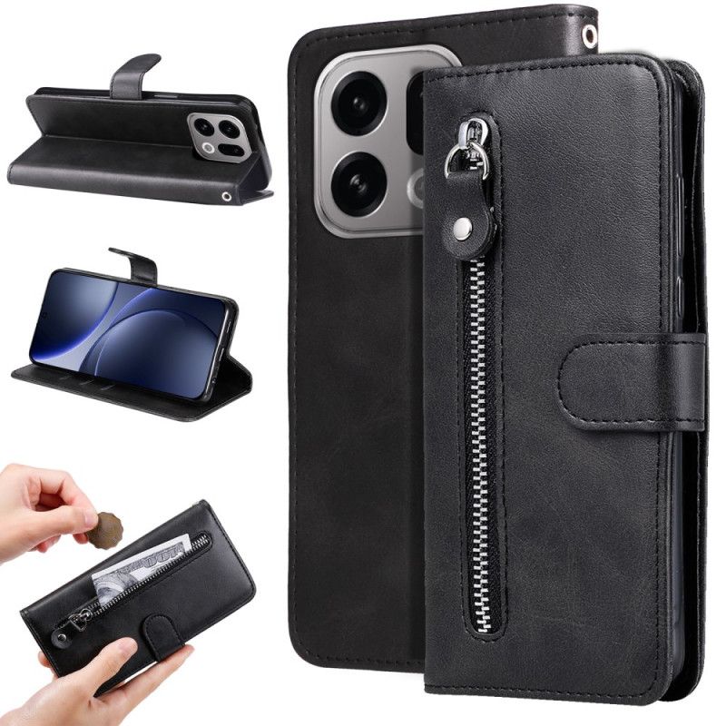 Kožený Kryt Na Oppo Find X9 5g Kapsa Na Zip