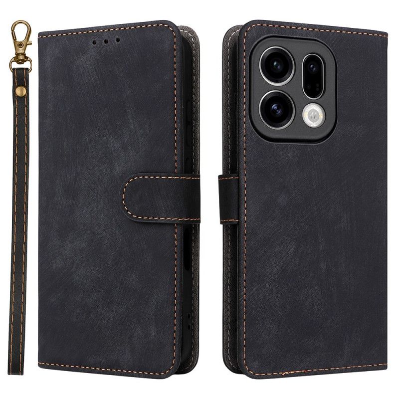 Peněženková Pouzdra Oppo Find X9 5g Kryty Na Mobil Semišový Efekt S Páskem