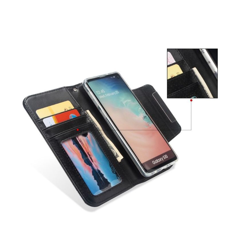 Kryt Pouzdra Na Samsung Galaxy S10 Peněženkové Pouzdro + Kožená Skořepina