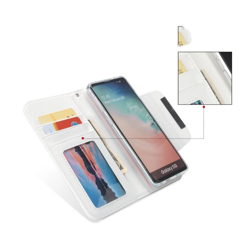 Kryt Pouzdra Na Samsung Galaxy S10 Peněženkové Pouzdro + Kožená Skořepina