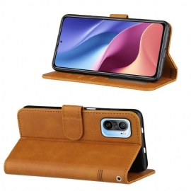 Flipové Pouzdro Na Xiaomi Mi 11i / Poco F3 Efektní Linie Kůže