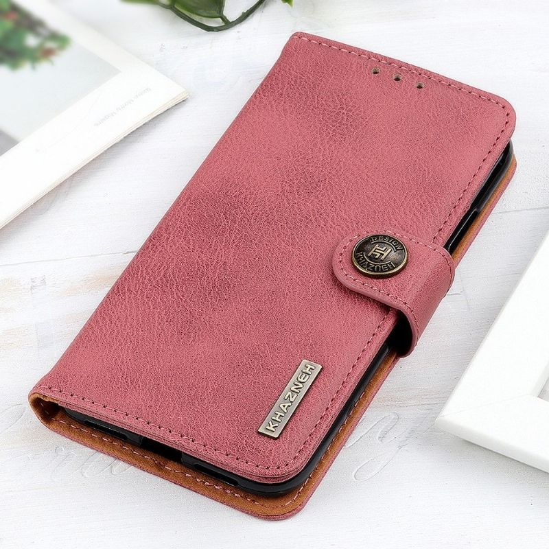 Kožené Pouzdro Na Xiaomi Mi 11i / Poco F3 Držák Karet S Koženými Efekty Khazneh