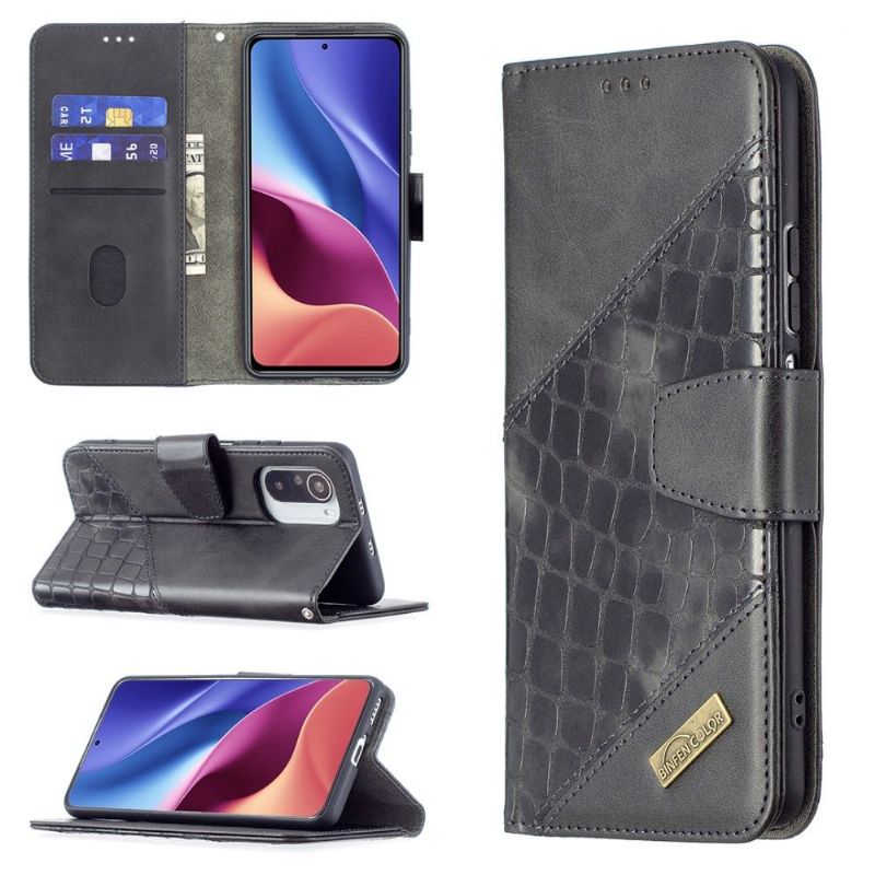 Kožené Pouzdro Na Xiaomi Mi 11i / Poco F3 Kožený Efekt Croc Look