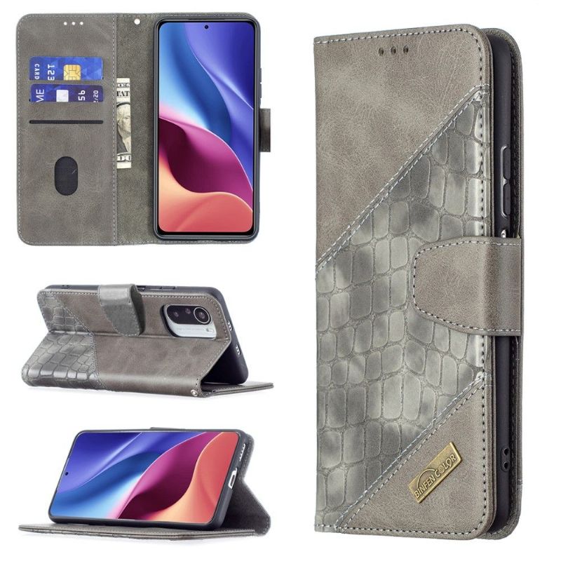 Kožené Pouzdro Na Xiaomi Mi 11i / Poco F3 Kožený Efekt Croc Look