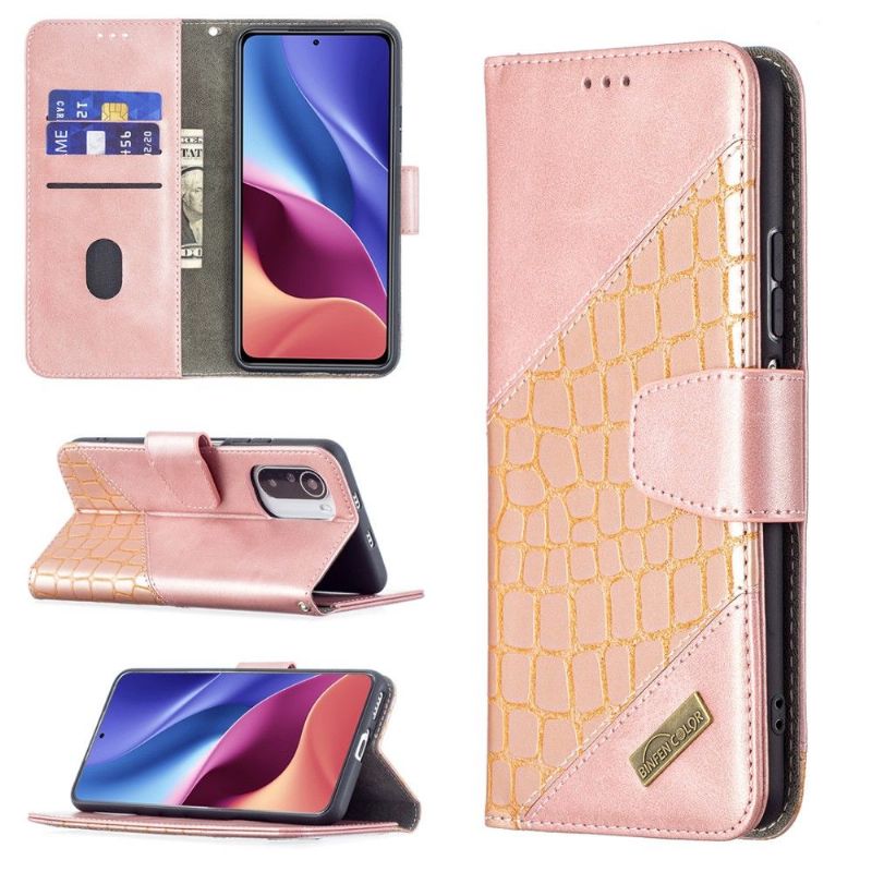 Kožené Pouzdro Na Xiaomi Mi 11i / Poco F3 Kožený Efekt Croc Look