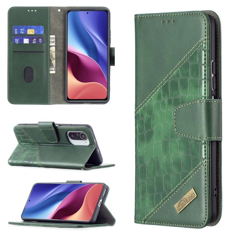Kožené Pouzdro Na Xiaomi Mi 11i / Poco F3 Kožený Efekt Croc Look