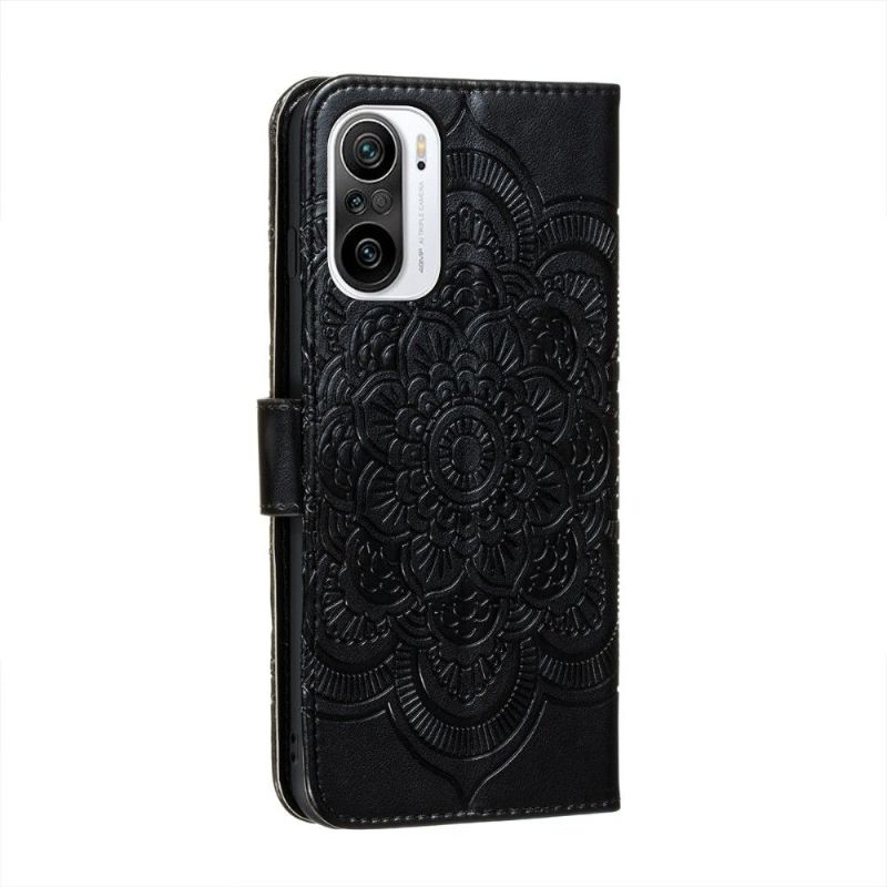 Pouzdra Na Xiaomi Mi 11i / Poco F3 Flipové Pouzdro Květinová Mandala S Popruhem
