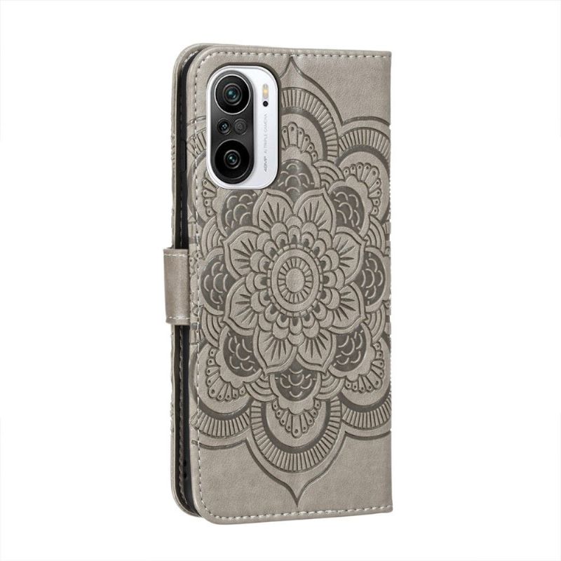 Pouzdra Na Xiaomi Mi 11i / Poco F3 Flipové Pouzdro Květinová Mandala S Popruhem