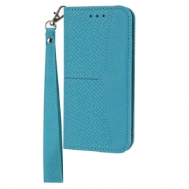 Kožený Kryt Samsung Galaxy A15 5g Strappy Tkaný Design