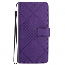 Kožený Kryt Samsung Galaxy A15 5g Vzor Popruhu
