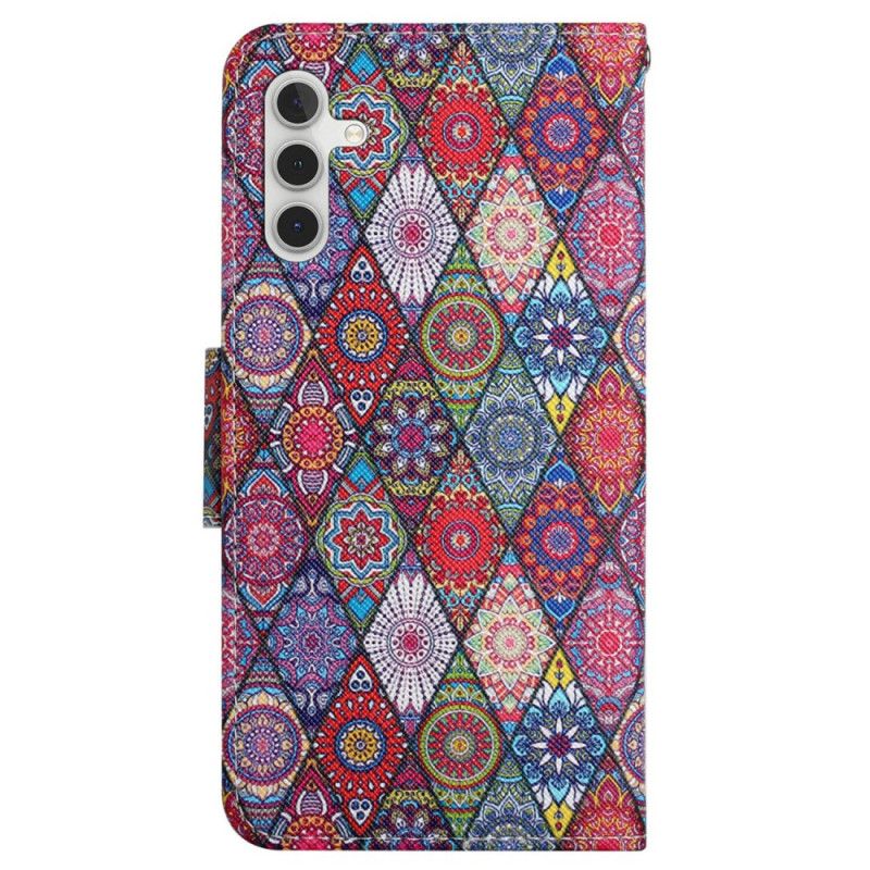 Peněženková Pouzdra Samsung Galaxy A15 5g Patchwork S Popruhem
