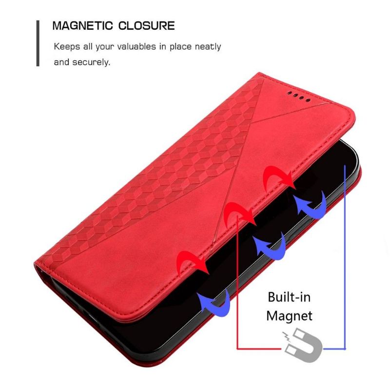 Flipové Pouzdro Na Oppo Find X5 Design Geometrie Imitace Kůže