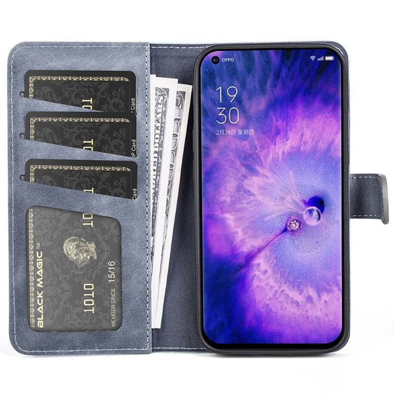 Flipové Pouzdro Na Oppo Find X5 Kožené Pouzdro Dvoubarevný Stojan Na Folia