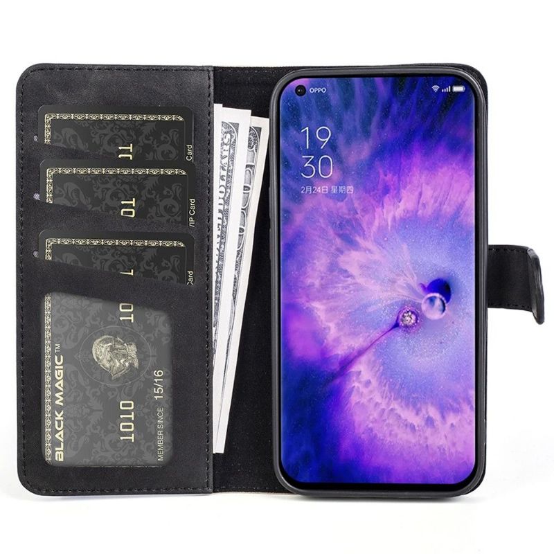 Flipové Pouzdro Na Oppo Find X5 Kožené Pouzdro Dvoubarevný Stojan Na Folia