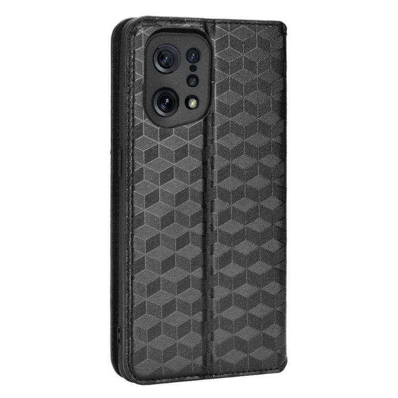 Flipové Pouzdro Na Oppo Find X5 Kožené Pouzdro Návrh Geometrie