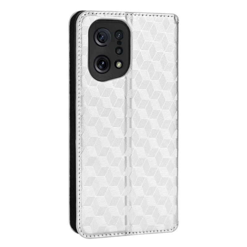 Flipové Pouzdro Na Oppo Find X5 Kožené Pouzdro Návrh Geometrie