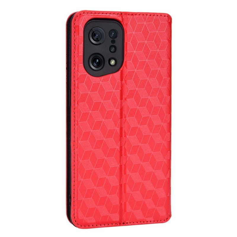 Flipové Pouzdro Na Oppo Find X5 Kožené Pouzdro Návrh Geometrie