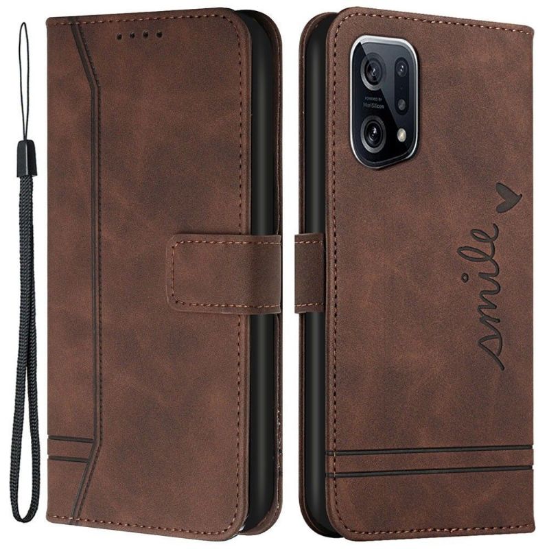 Flipové Pouzdro Na Oppo Find X5 Čáry Úsměvu